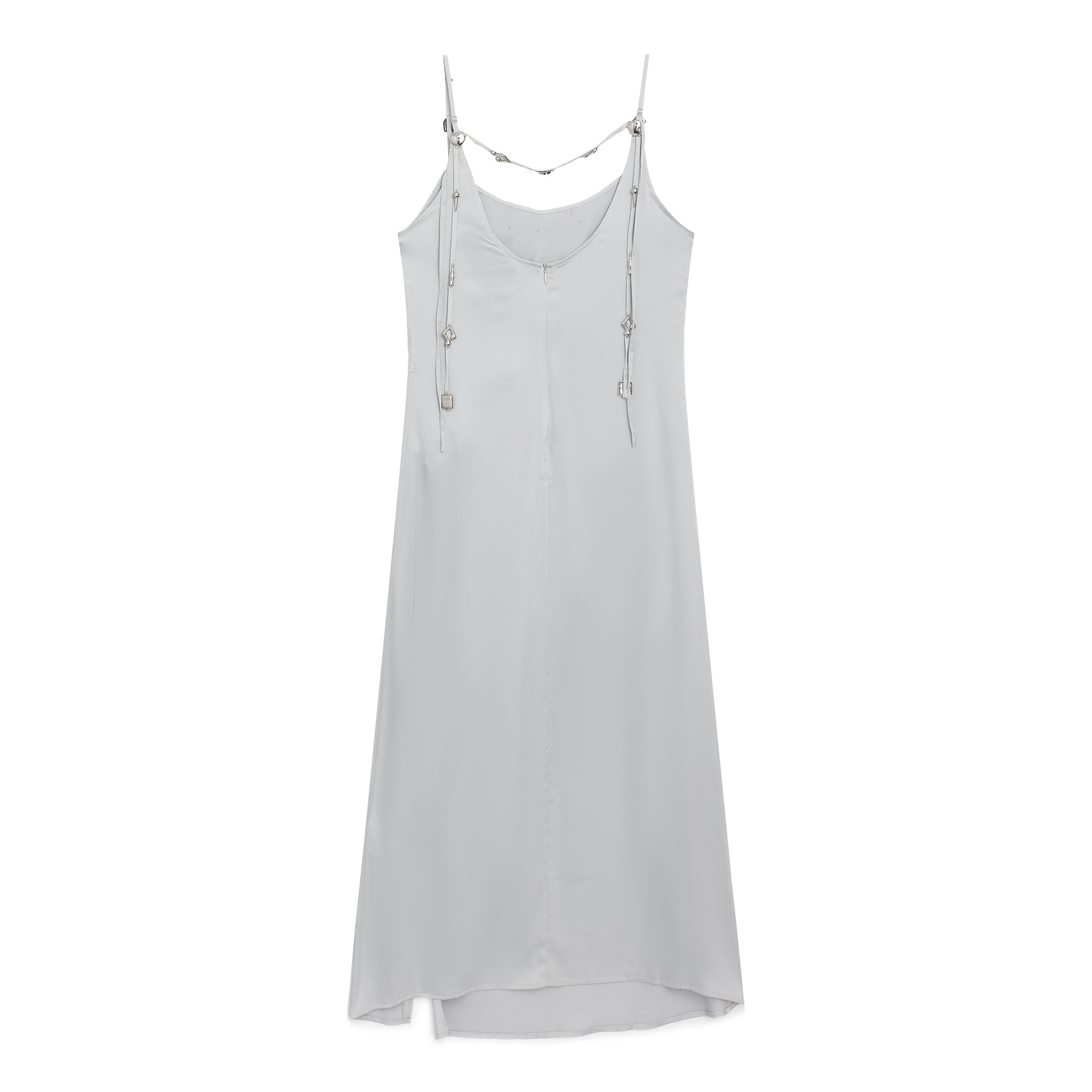 K-Wave Silver Charm Slip Dress - SILVER