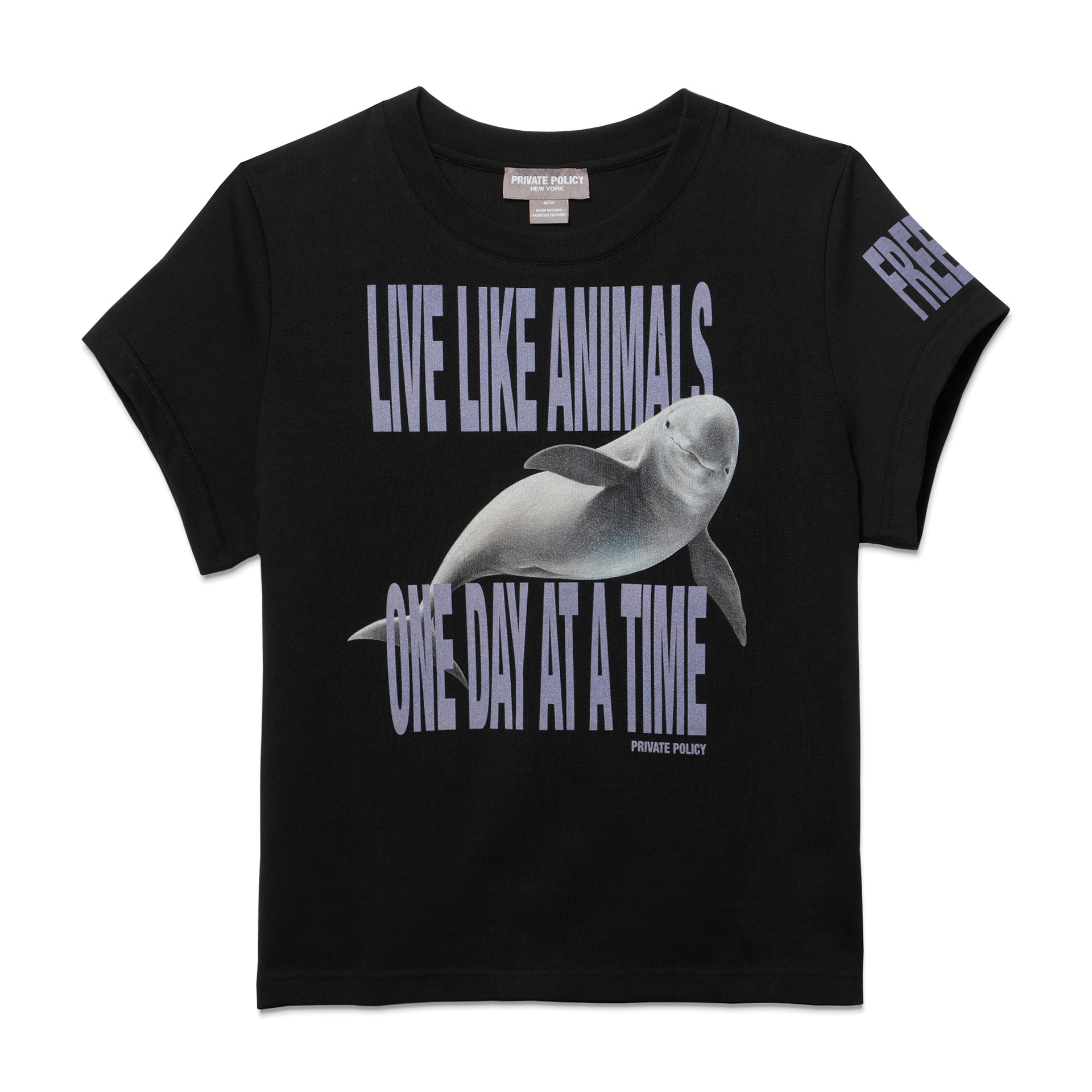 LIVE LIKE ANIMALS BABY TEE - Black