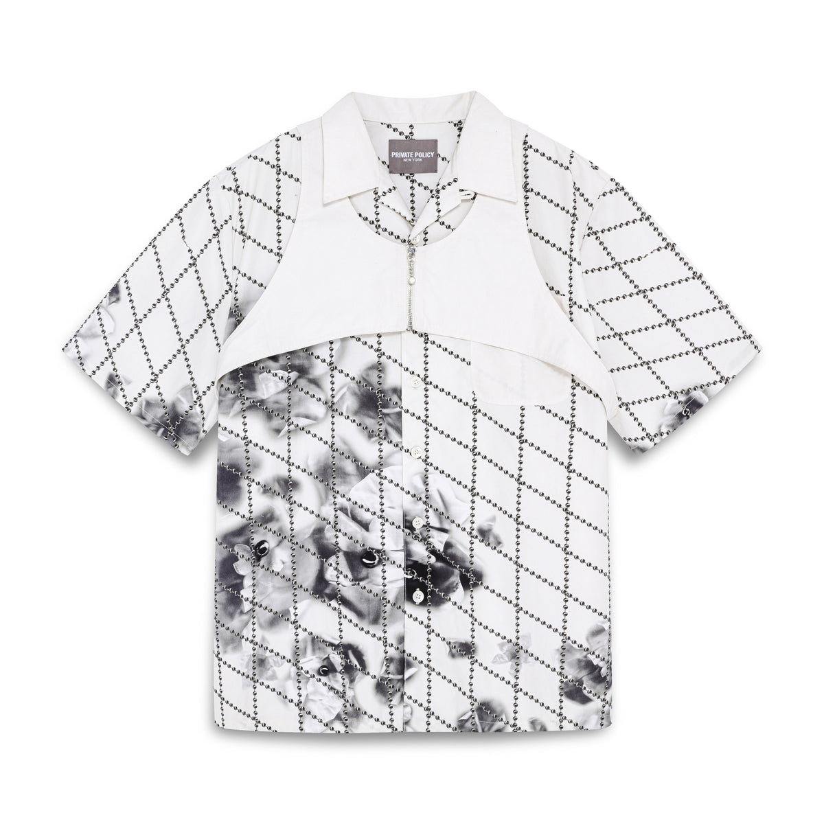 Harness Short Sleeve Shirt - Flower Chain Print - PRIVATE POLICY