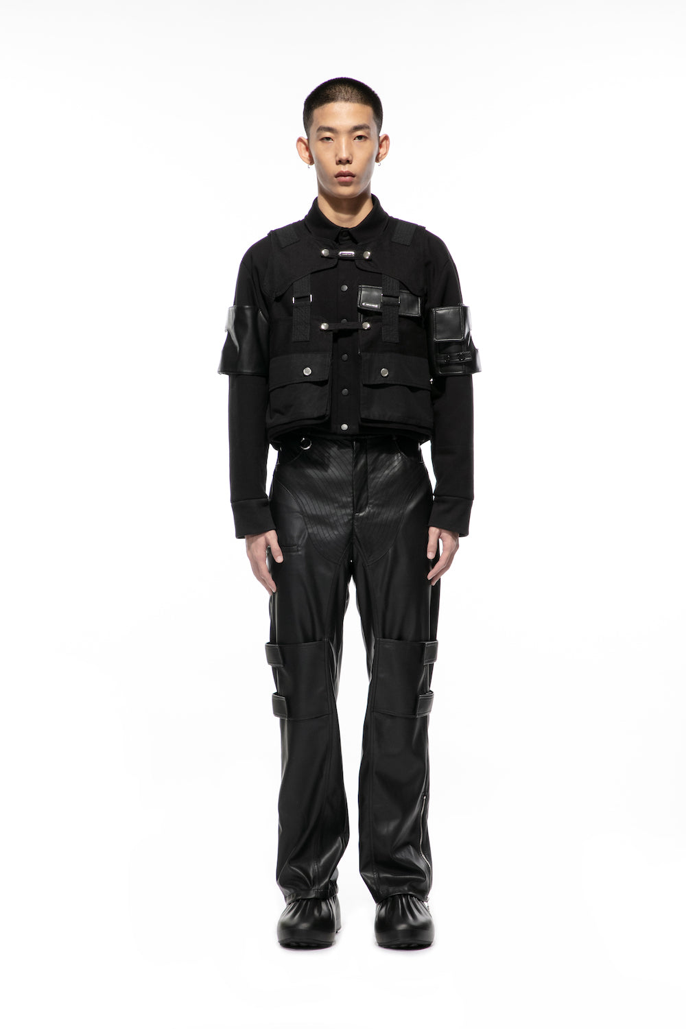 Knee Harness Vegan Leather Pants