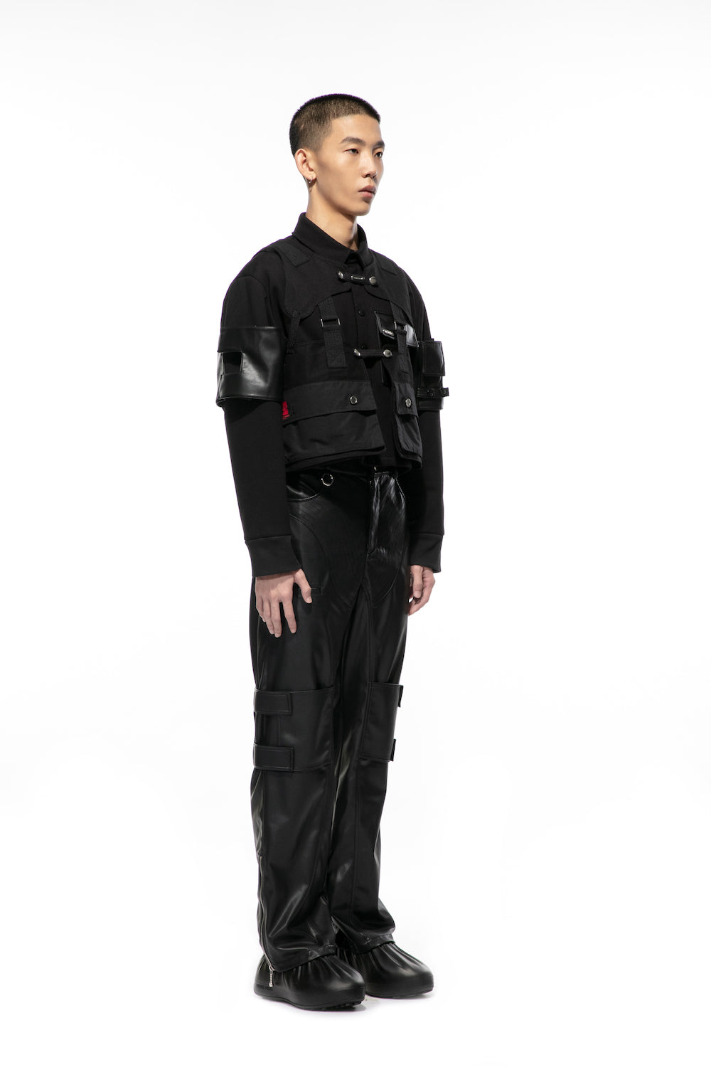 Knee Harness Vegan Leather Pants