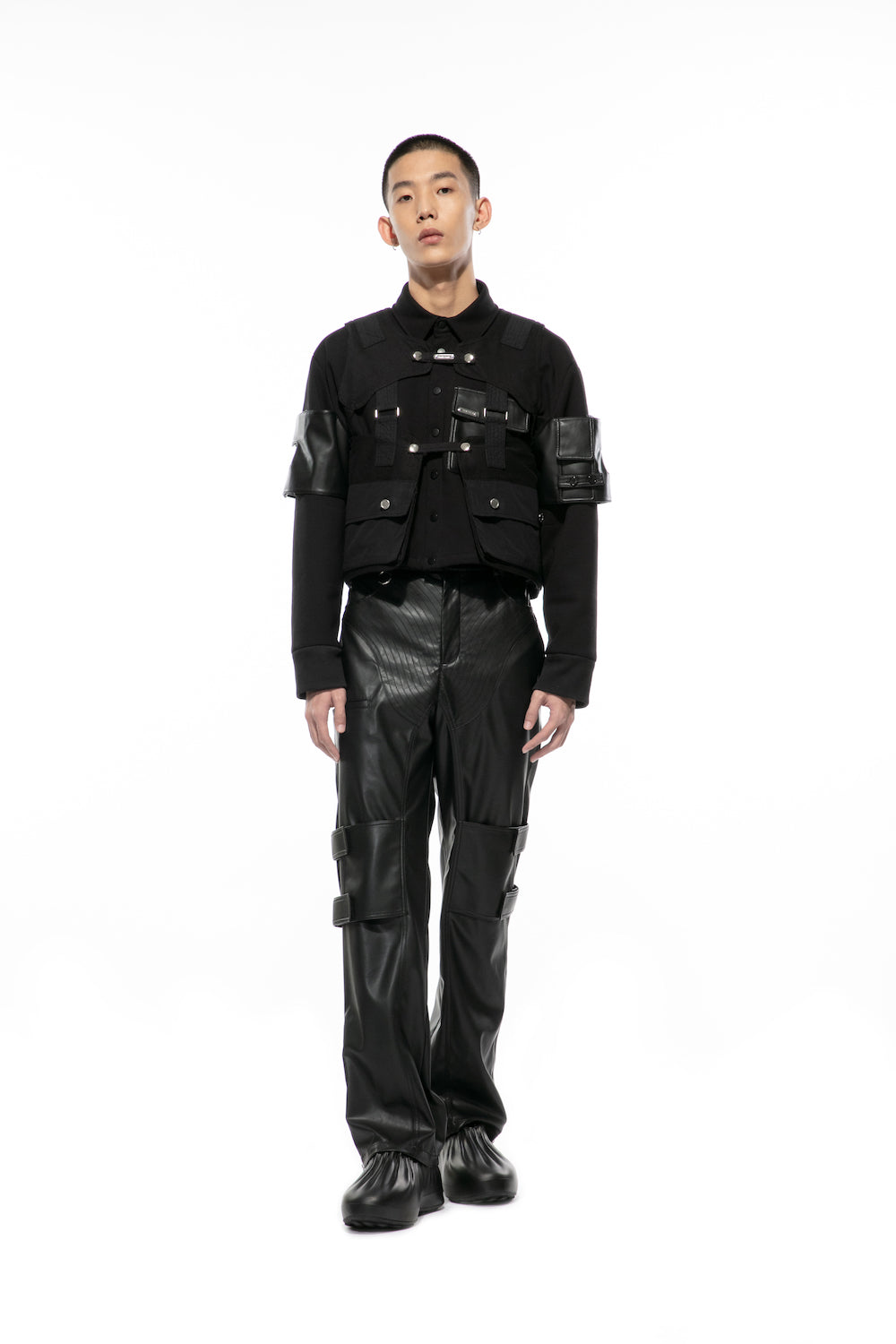 Knee Harness Vegan Leather Pants