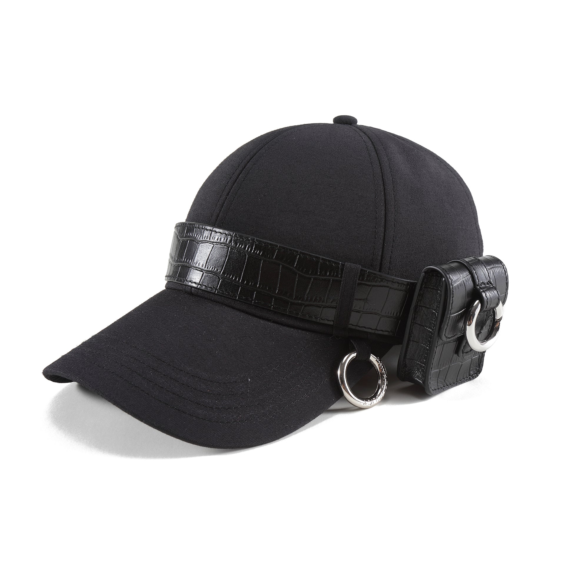 Mini Leather Bag Cap - Black