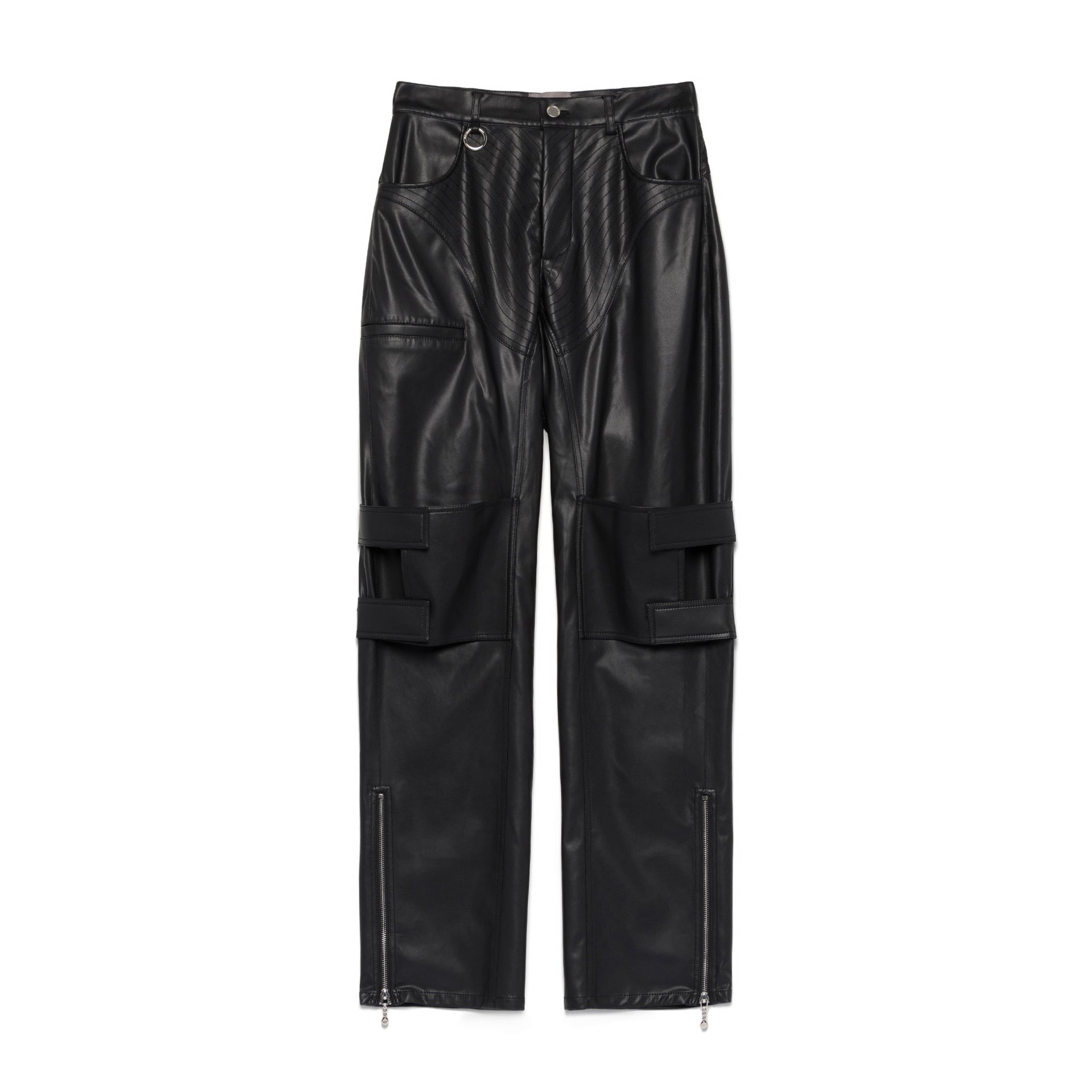Knee Harness Vegan Leather Pants