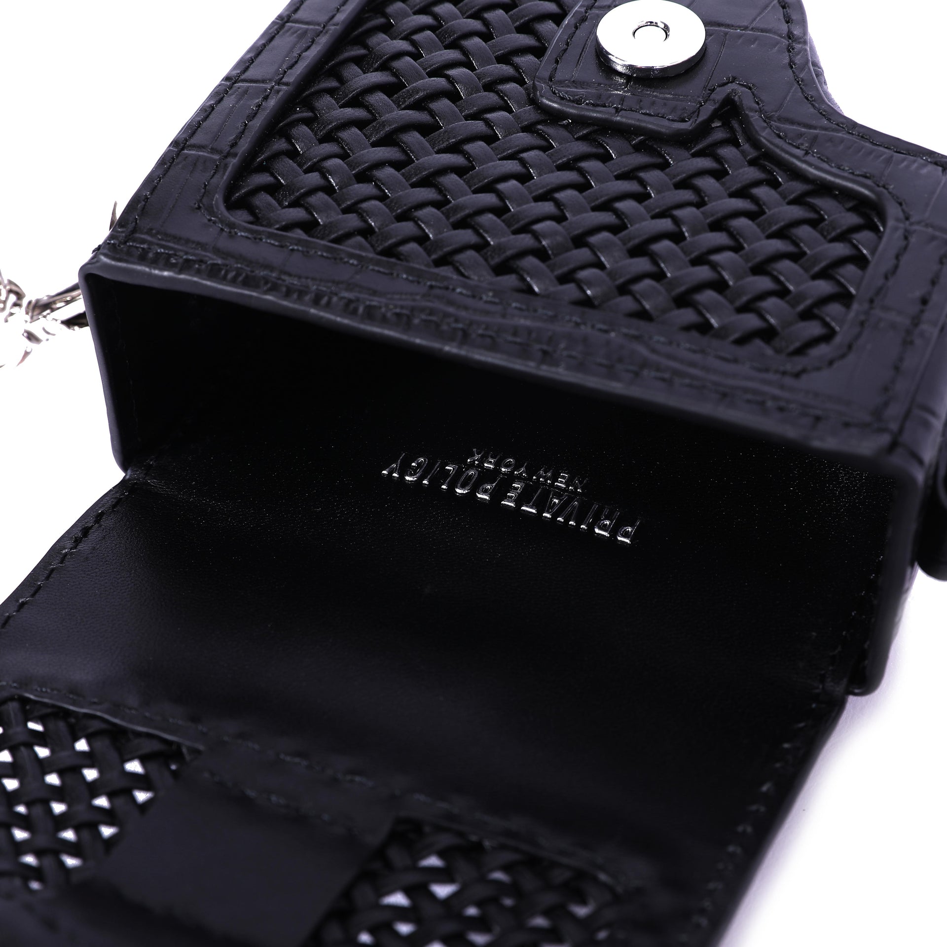 Black Weave Leather Multi Purpose Mini Bag