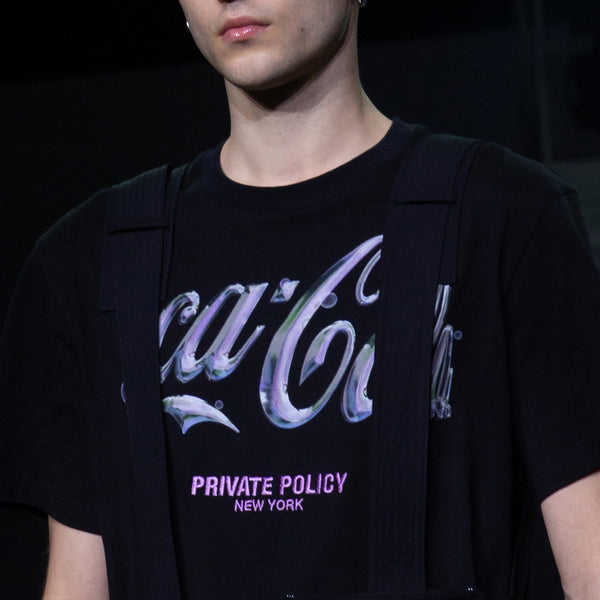 private policy x coca cola nyfw fall winter 2022 runway collaboration t-shirt