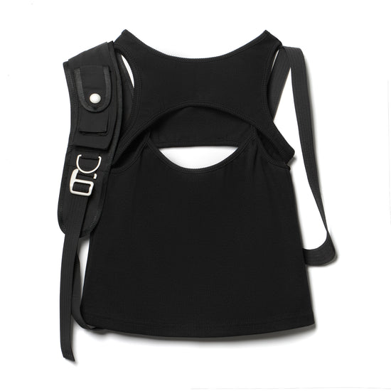 TANK TOP WITH POCKET HARNESS- Black