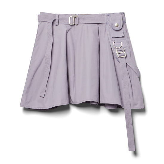 PLEATED MINI SKIRT WITH HARNESS STRAP - Lilac