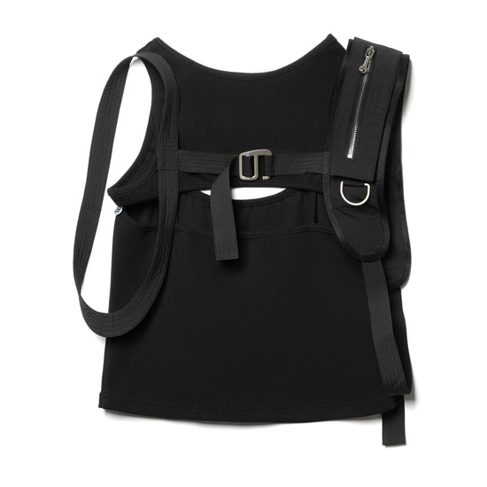 TANK TOP WITH POCKET HARNESS- Black