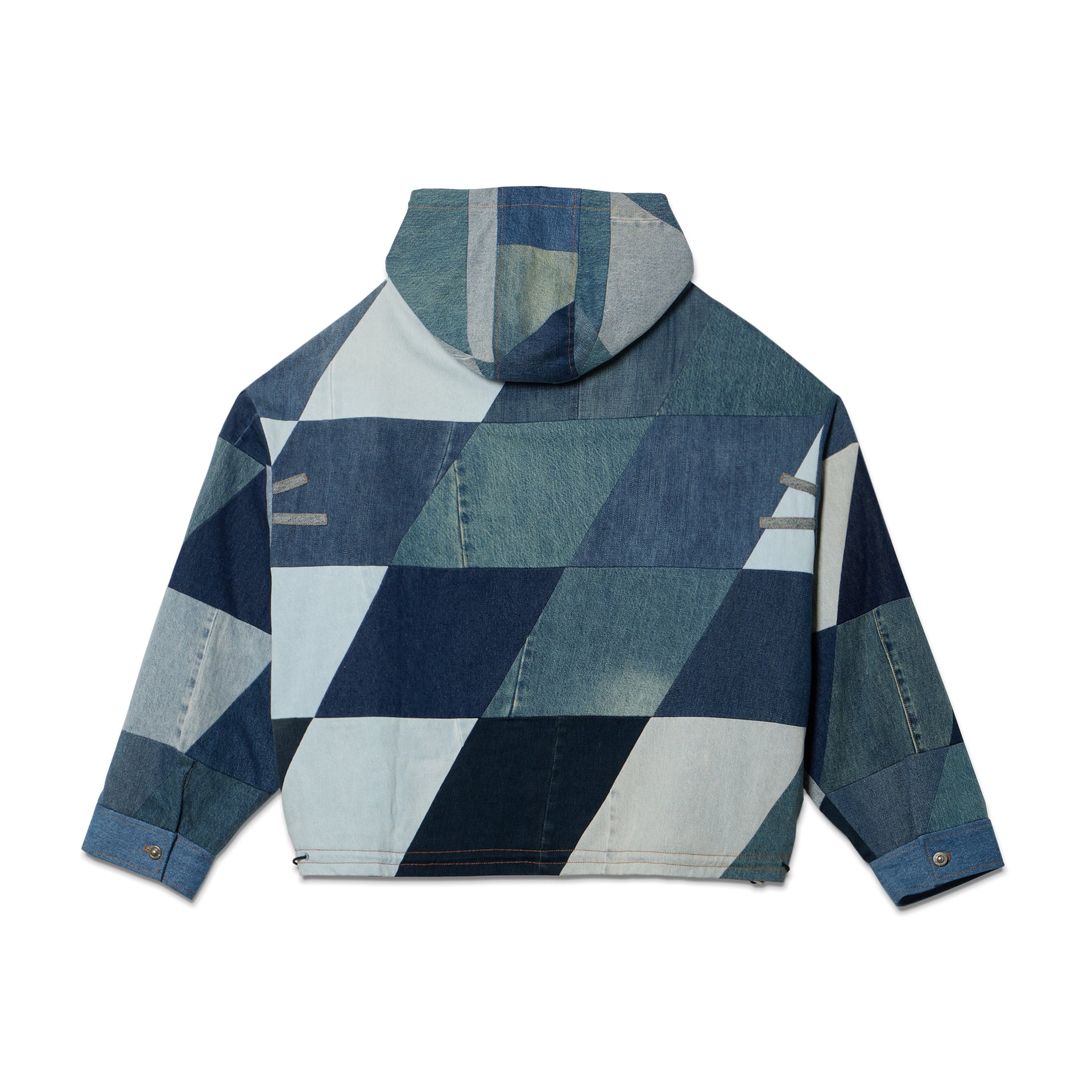 PXL Checker Denim Popover Top - Blue