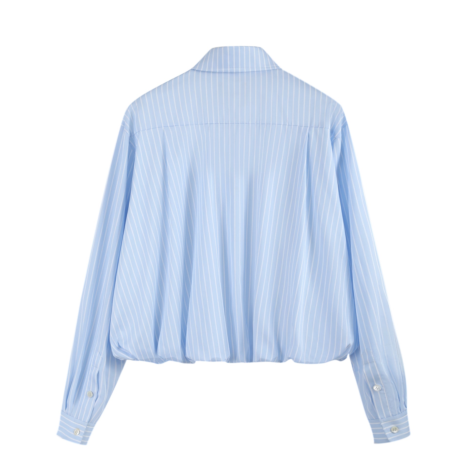 BUBBLE HEM CROPPED SHIRT