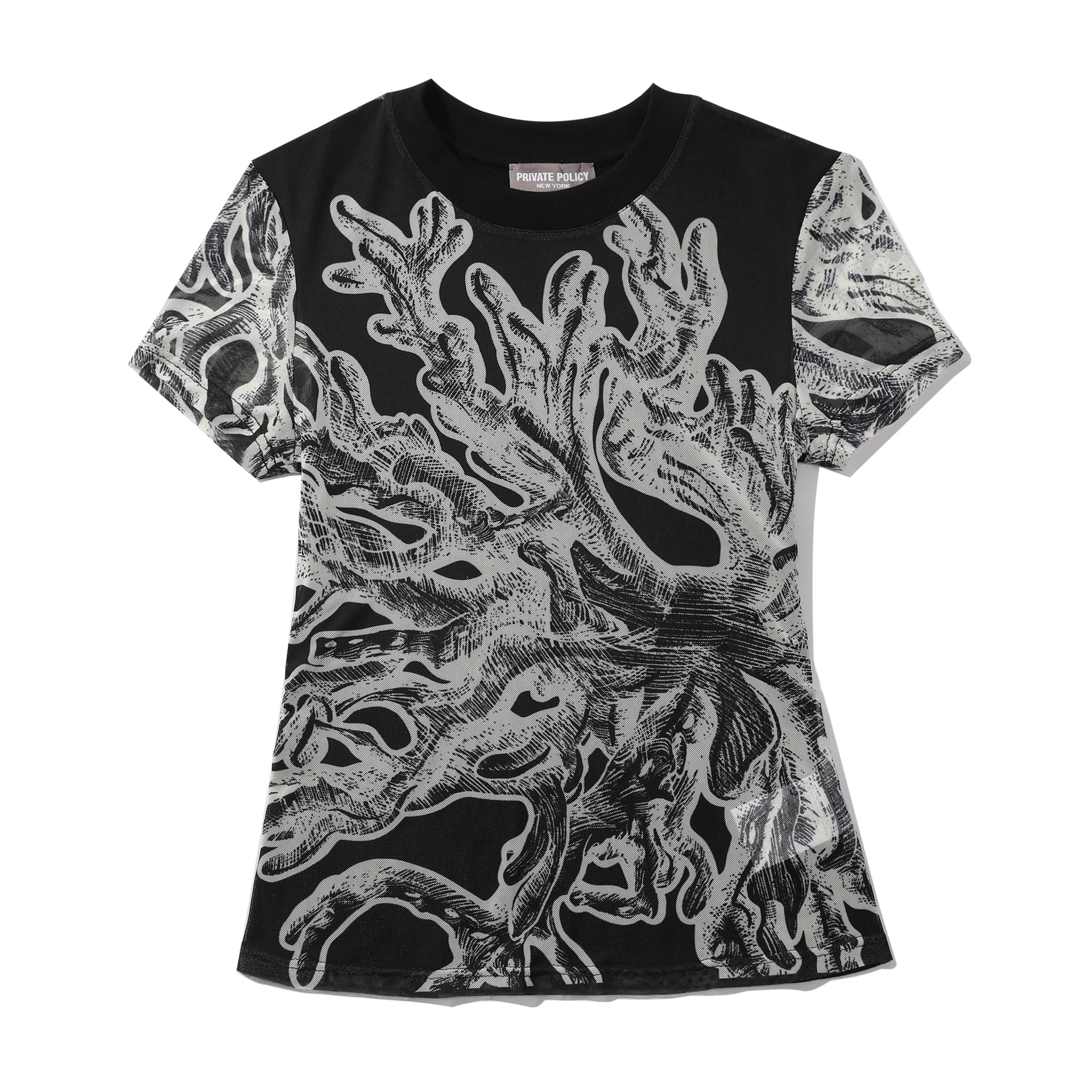 Coral Baby Tee - Black