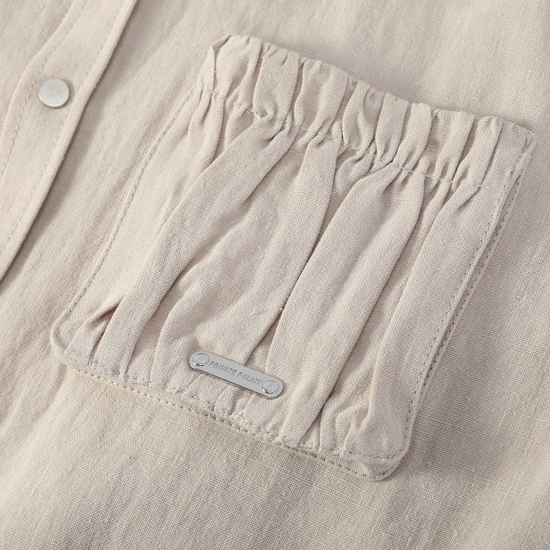 RUCHED POCKET WORK SHIRT