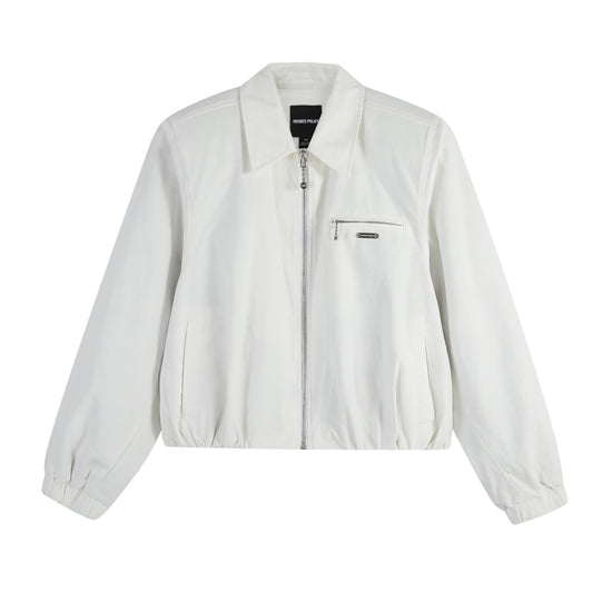 CROPPED POWER SHOULDER WORKWEAR JACKET
