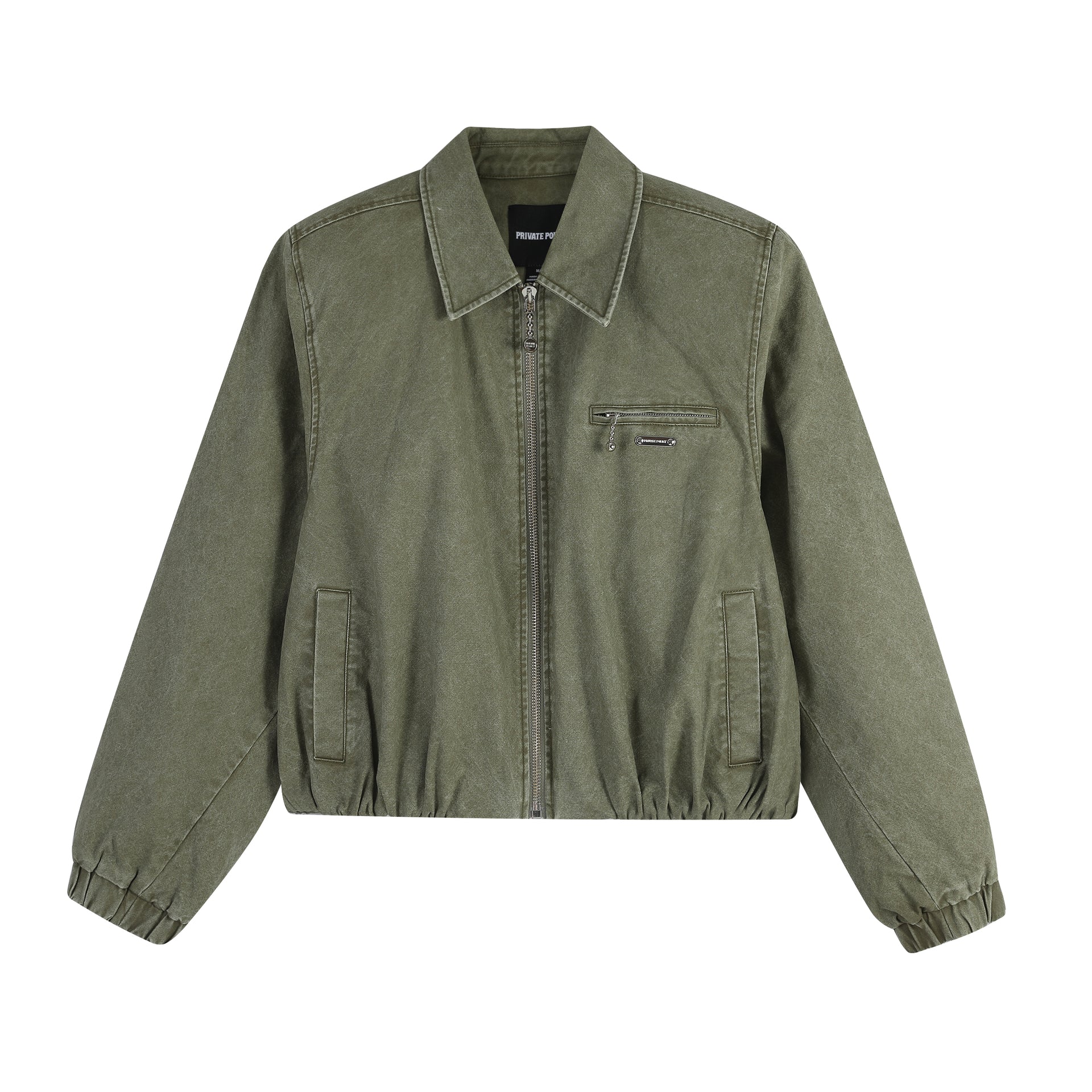 CROPPED POWER SHOULDER WORKWEAR JACKET