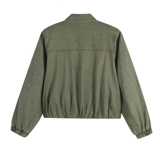 CROPPED POWER SHOULDER WORKWEAR JACKET
