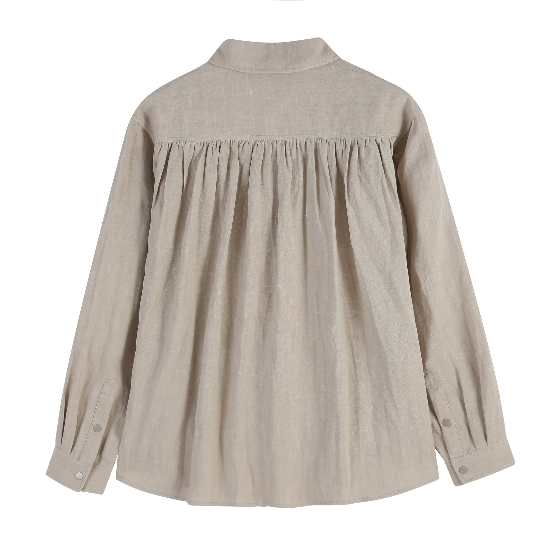 RUCHED POCKET WORK SHIRT