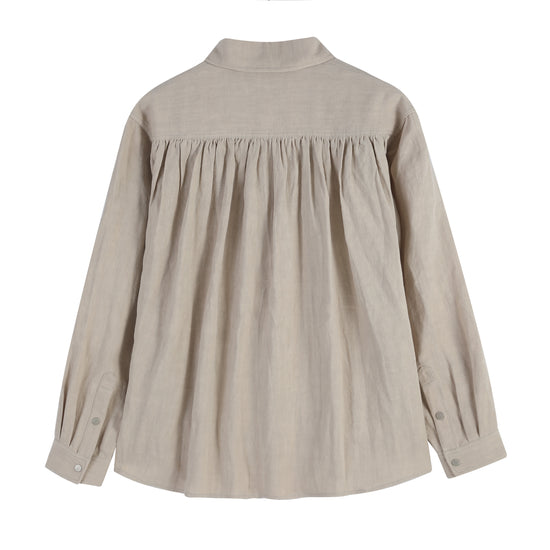 RUCHED POCKET WORK SHIRT