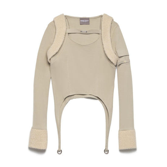 Shearling Harness Top - Ivory